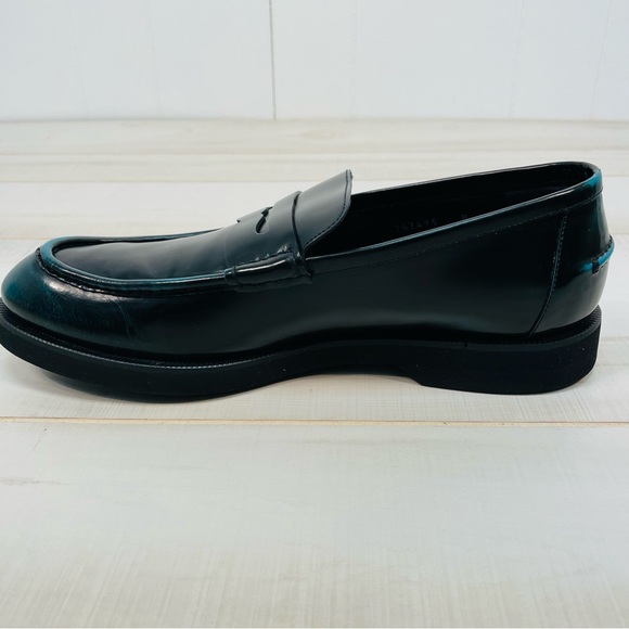 Gucci Men’s Black Leather Two-Tone Penny Loafer, Sz 8 Black Green - Picture 3 of 10